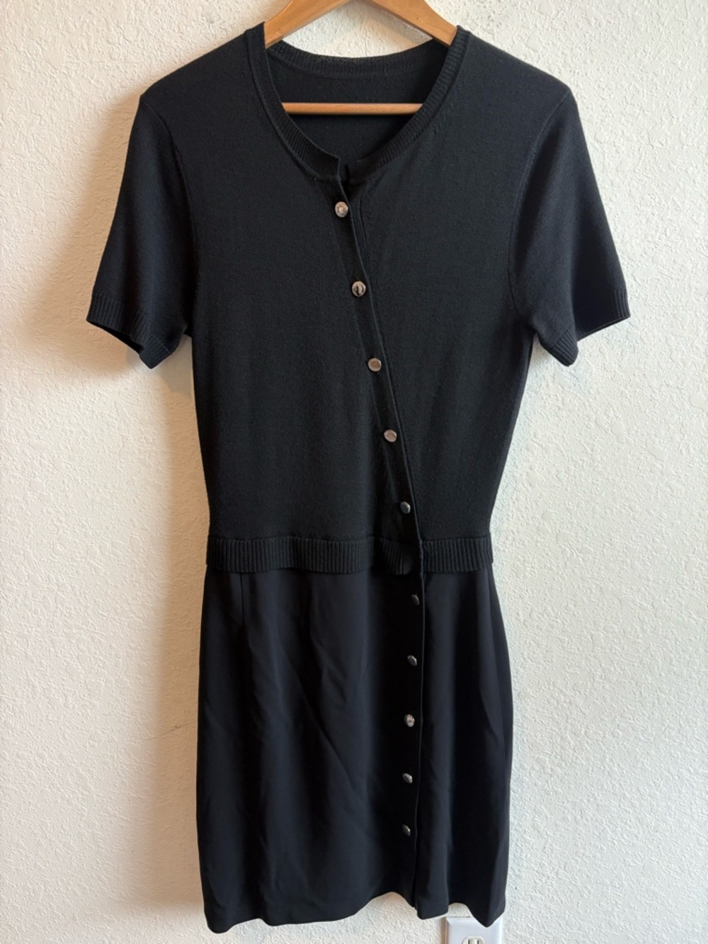 Altuzarra Hestia Knit Merino Viscose Front Button Shift Dress Luxury Size 38